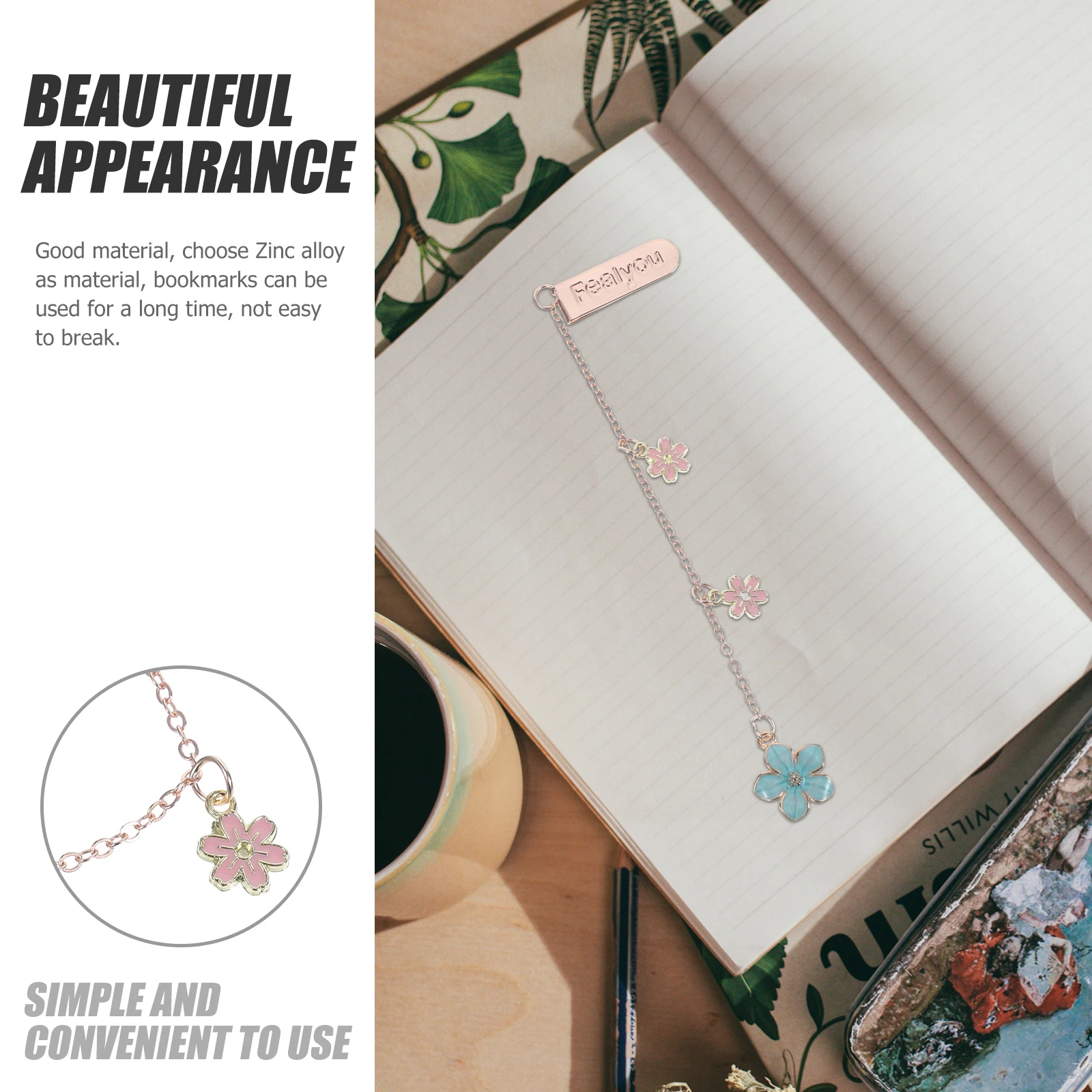 

Stainless Steel Bookmark Bookmarks Creative Stationery Zinc Alloy Pendant