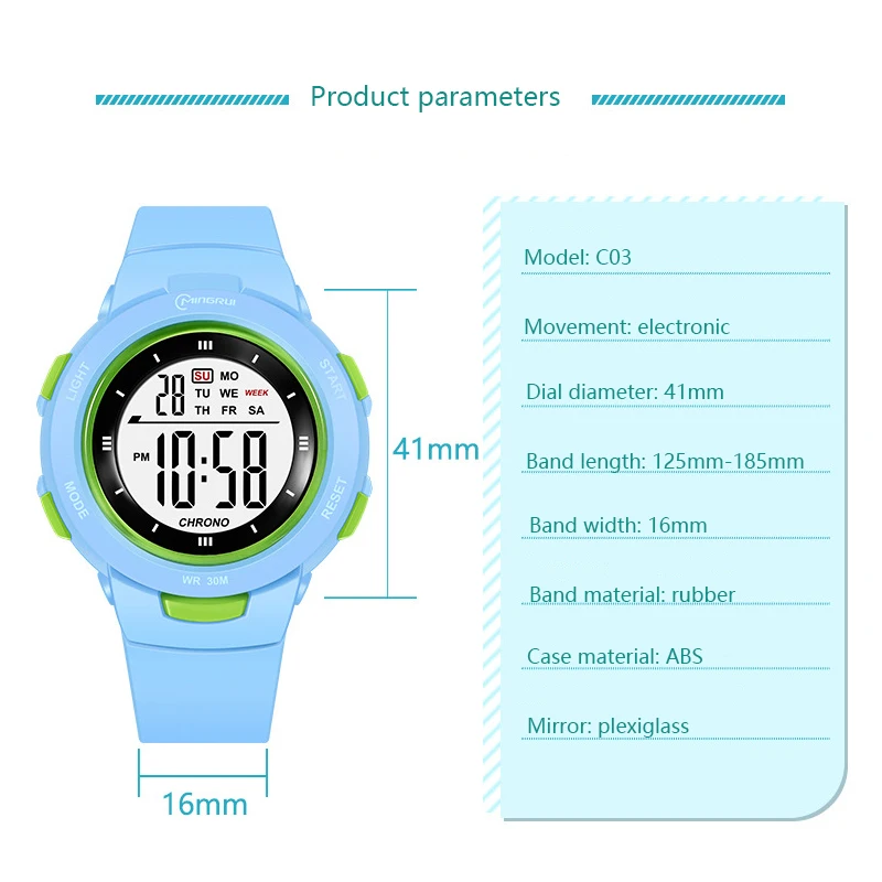 UTHAI CE49 Kids Watches Fashion Luminous Waterproof Alarm Clock Smart Watches Boys and Girls Student Electronic Wristwatch Gift