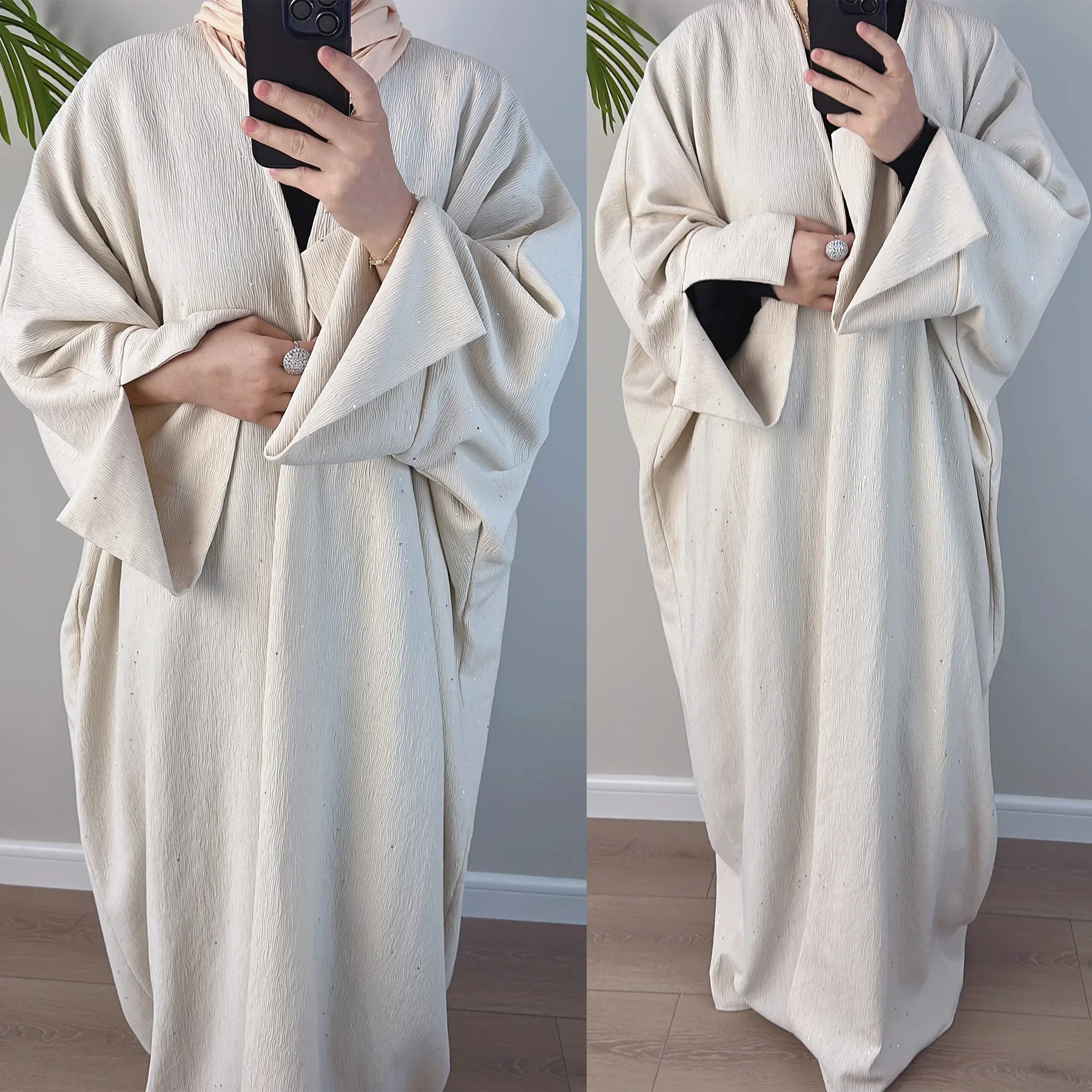 Dubai caftan Autumn Winter Elegant Dubai Middle Kimono Outwear Abaya Women East Turkey Thickened Cardigan Abaya Muslim Dress