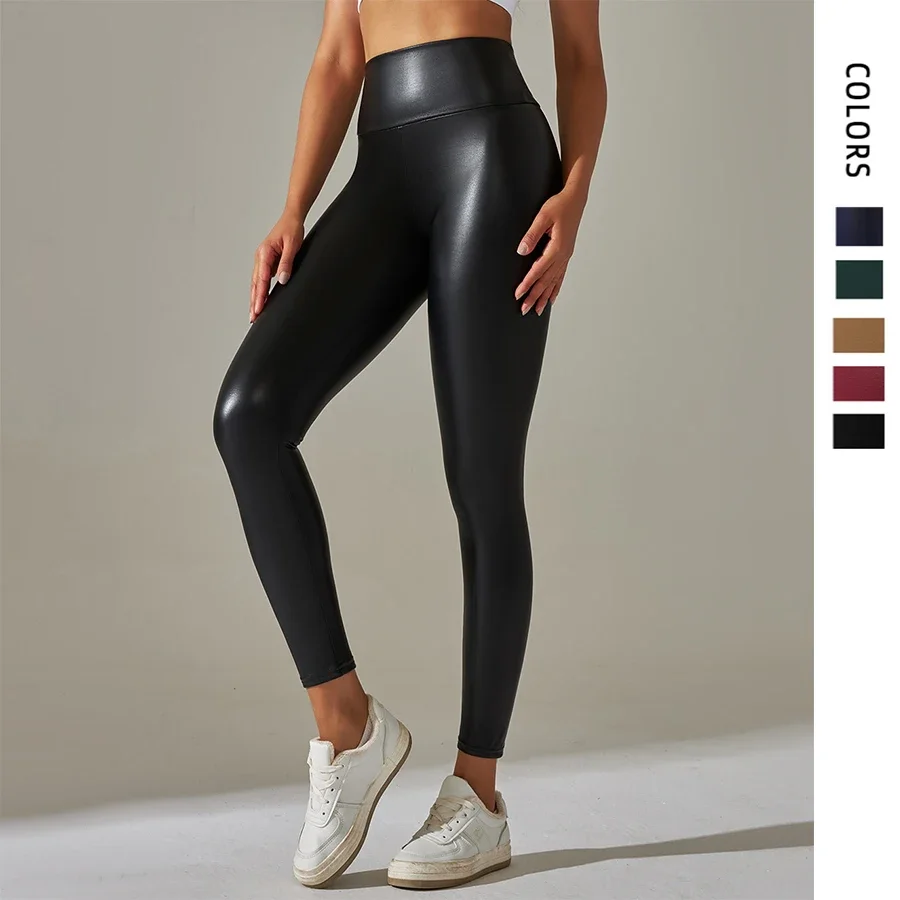Mulheres sexy magro calças de couro do plutônio cintura alta alta qualidade elástica leggings calças finas lápis sexy estiramento calças apertadas