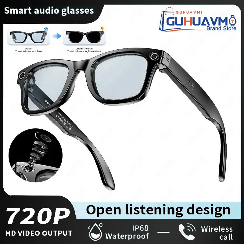 2025 New Upgrade Smart Glasses With Camera Video Recording AI Photo Recognition Bluetooth Call Translation Voice Sunglasses Man