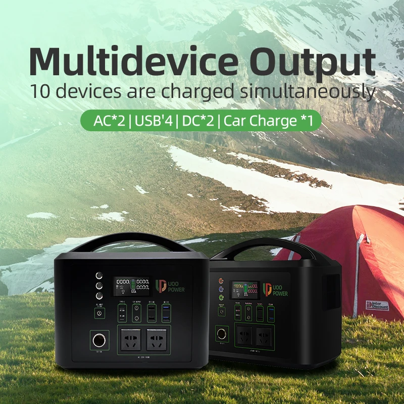 Hot Selling 1kWh Compact Lithium Power Bank with MPPT Controller Pure Sine Wave Inverter AC/DC/USB Outputs for Outdoor Home Use