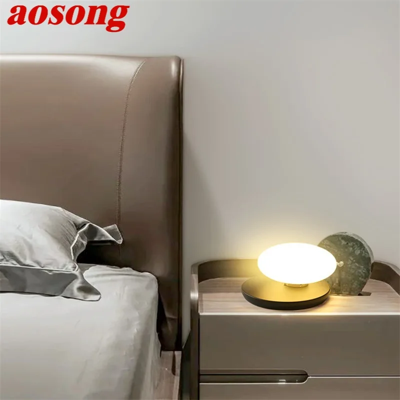 AOSONG Nordic Table Lamp LED Creative Egg Shape Shade Decorative For Home Bedside Desk Lighting