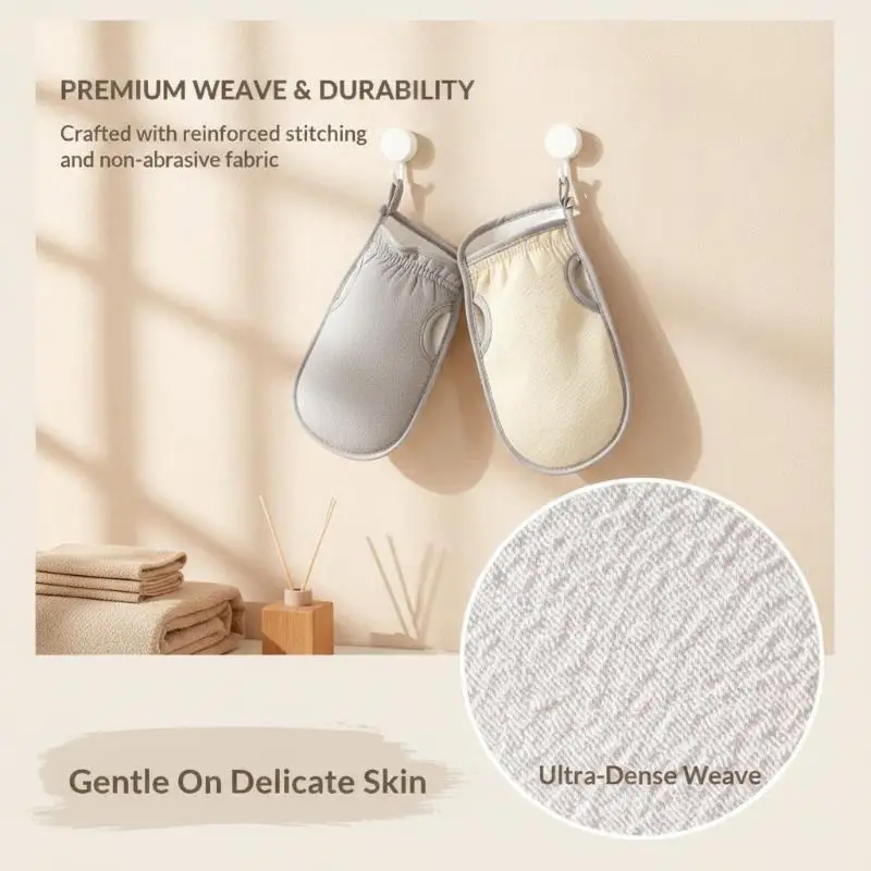1Pcs Thick Exfoliating Bath Glove Coarse Sand Painless Back Mud Remover Gentle for Shower Home Spa Unisex Adults