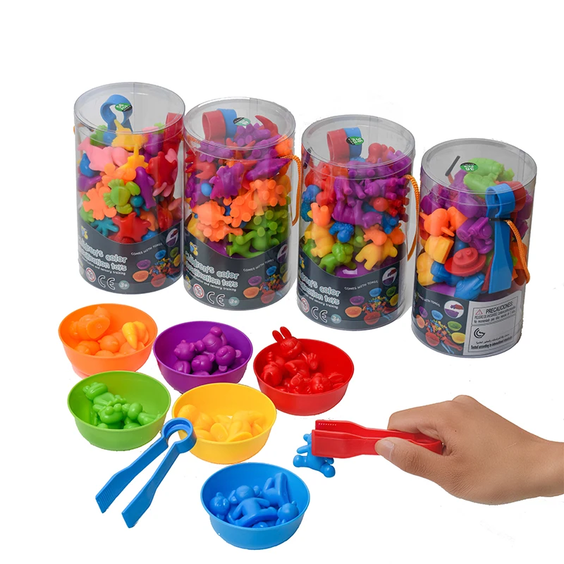 Rainbow Sorting เกมปริศนาสัตว์ของเล่นไดโนเสาร์การจราจรสีจับคู่เกม Montessori การศึกษา Sensory ของเล่นสําหรับเด็กก่อนวัยเรียน