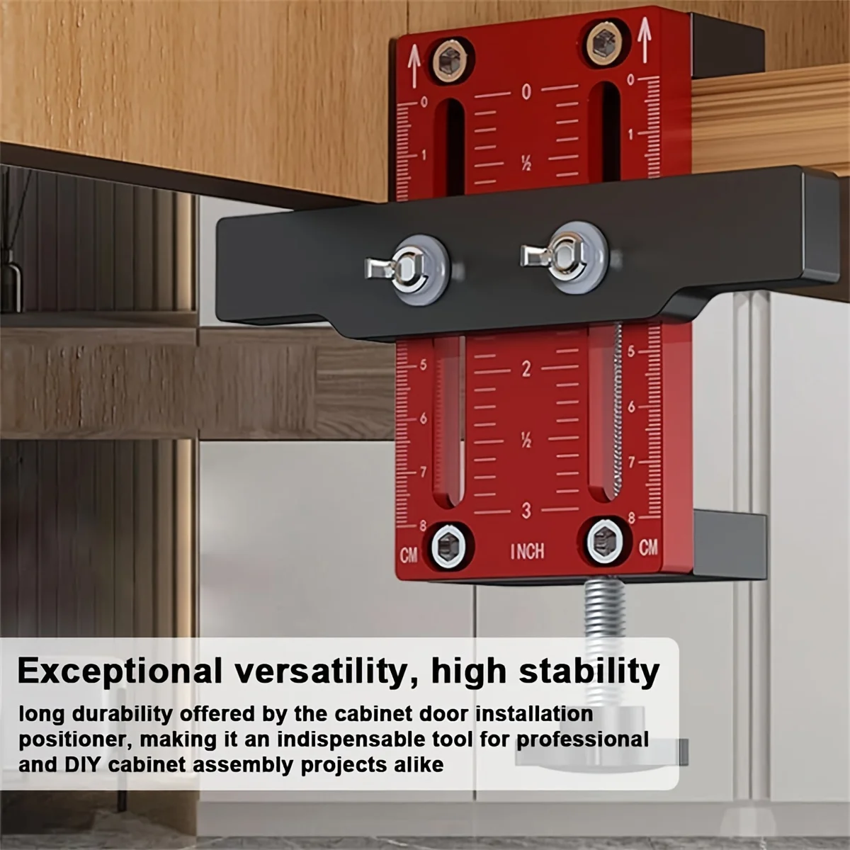

Cabinet Door Installation Positioner - Multifunctional T Square Ruler, Adjustable, Cabinet Hardware Jig & Door Positioning