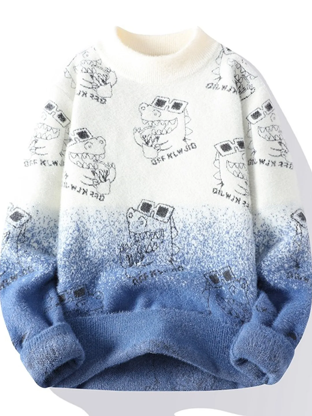 

Повседневный мужской вязаный свитер из искусственного меха, внутренняя одежда, подростковая модная брендовая свободная посадка, осень-зима, модный цвет, дизайн Blo