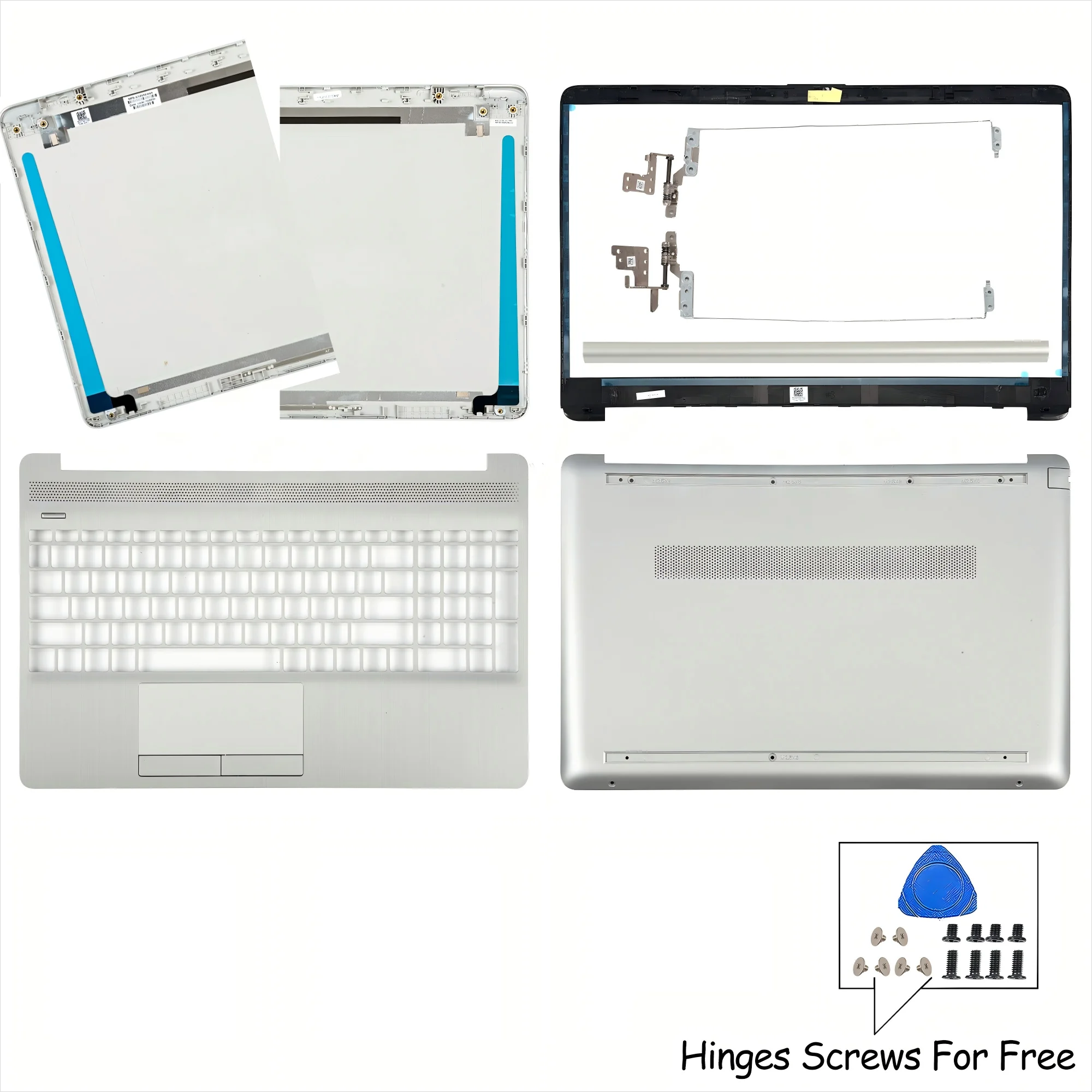 

OUIO Parts For 15-DW 15-GW 250 G8 255 G8 TPN-C139 C151 15S-DU 15S-DY Silver Plastic Top Lid Bezel Upper Bottom Case Hinges Repai