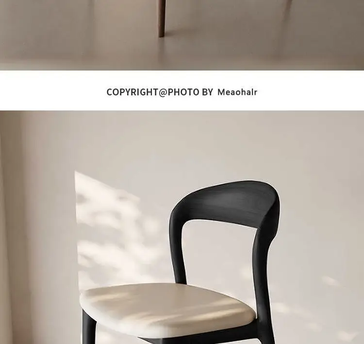 Nordic Minimalist Solid Wood Dining Chair Modern Designer Backrest Home Study Office Chair