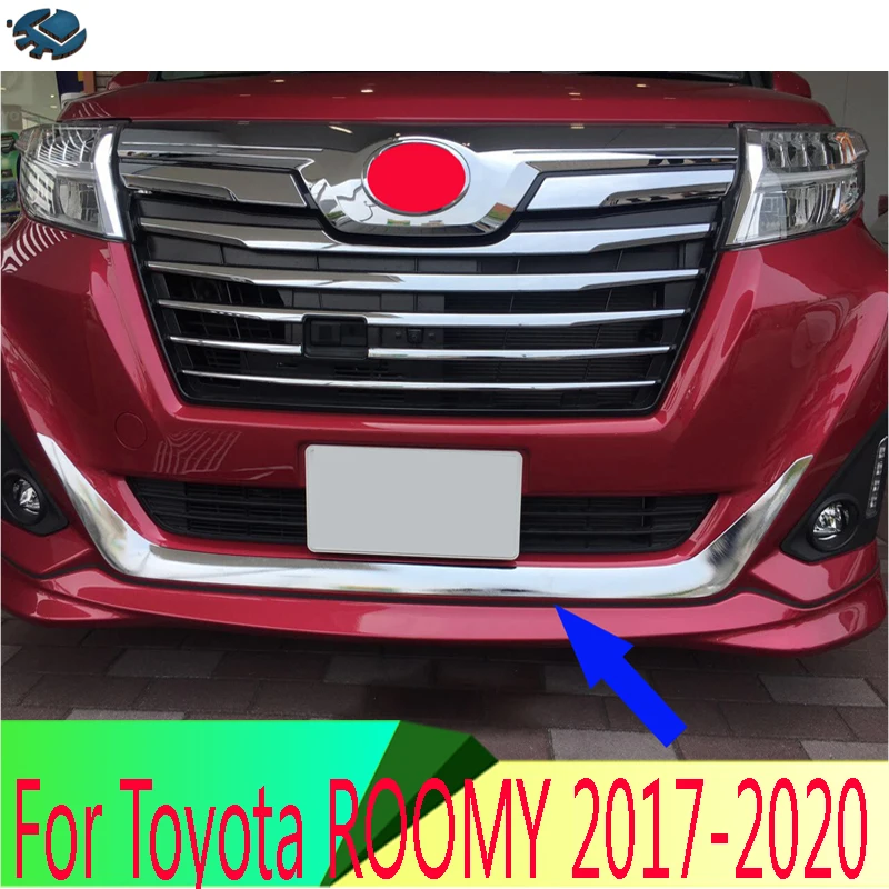 For Toyota ROOMY 2016-2020 ABS Chrome Plated Before The Bar Bumper Cover Shield Trim Molding Lower Grille Car Styling