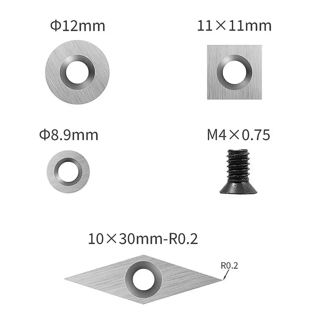 20pcs Tungsten Carbide Cutters Inserts Set For Wood Lathe Turning Tools Lathe Tools For Wood Woodworking Tools Turning Tools