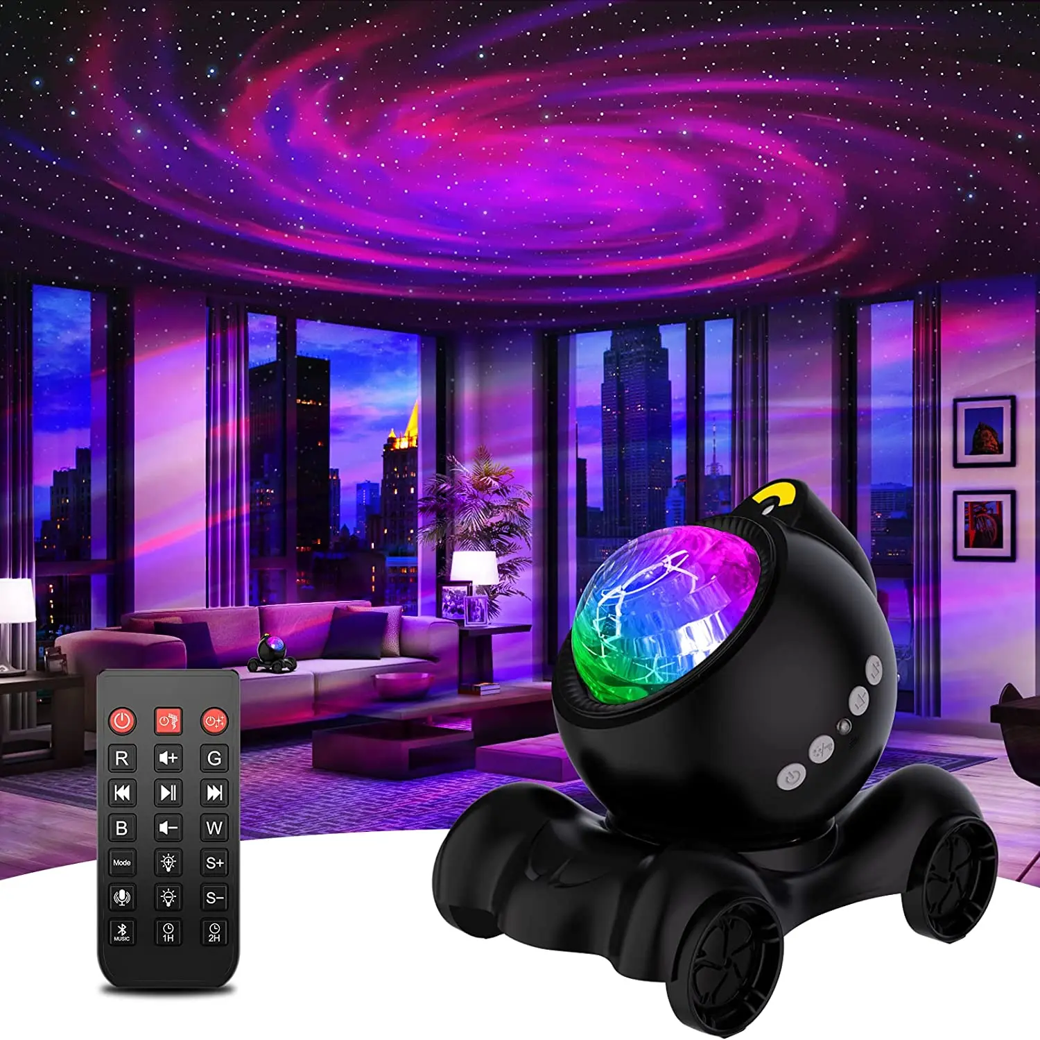 Galaxy Projector, Bedroom Starlight, With Remote Control, Bluetooth Speaker And White Noise, For The Bedroom