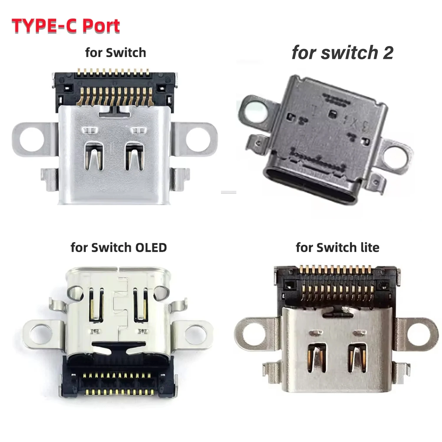 Replacement Type C Port Charging Port for Nintendo Switch 2/OLED/Lite Console USB Charger Socket Connector Repair Part