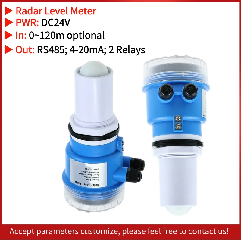 80GHZ Radar Meter Level measuring tool tank liquid water radar cement silo Sensor water level Transmitter