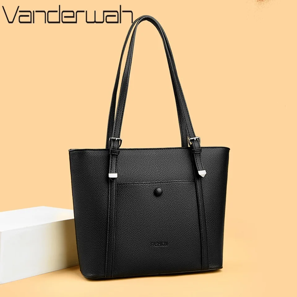 

High Quality Luxury Handbag Solid Color Women Bags Designer Leather Shoulder Bag for Women Large Capacity Shopping Tote Bag Sac