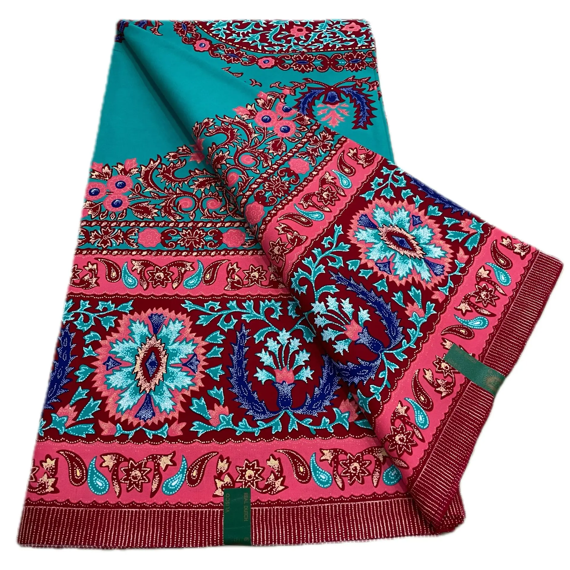 African Wax Fabrics Soft 100% Cotton Quality Fashion Printing Batik Hollan Ankara Wax Fabric For Sewing Women Dress 6Yards