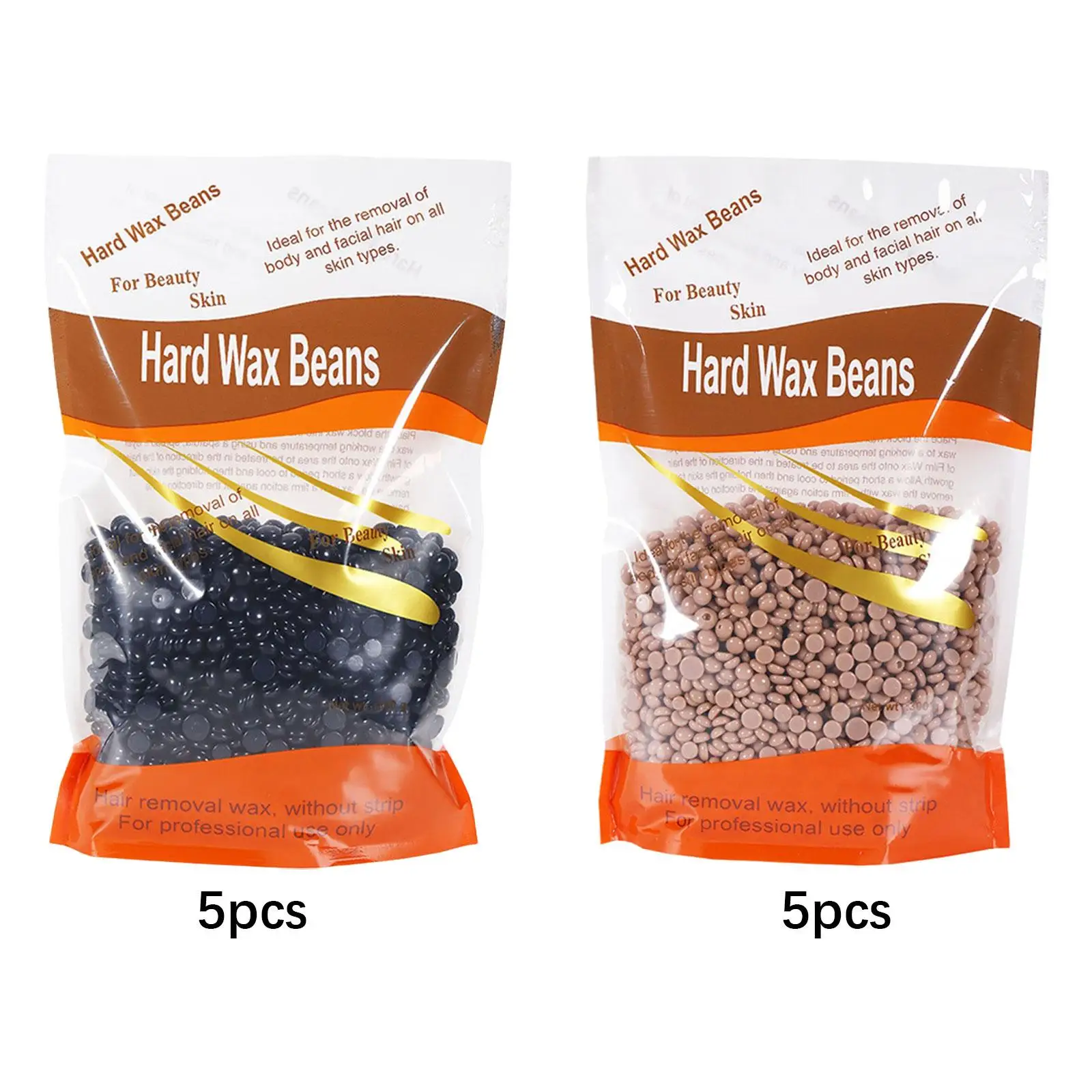 5Pcs Hard Wax Beads Bean Hair Removal Underarms Gentle Painless Solid Wax Pellets Wax Beads for Body Face Bikini Line Legs Men