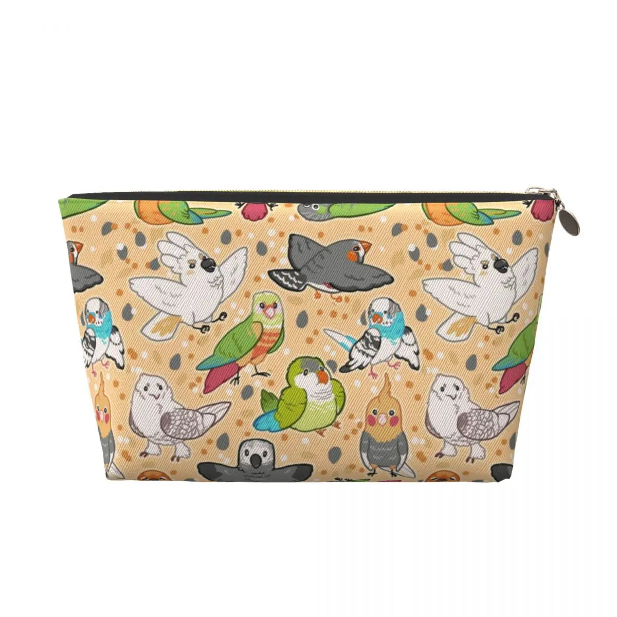 Custom Pet Birds Toiletry Bag Women Cockatiel Budgie Parrot Makeup Cosmetic Organizer Lady Beauty Storage Dopp Kit Box