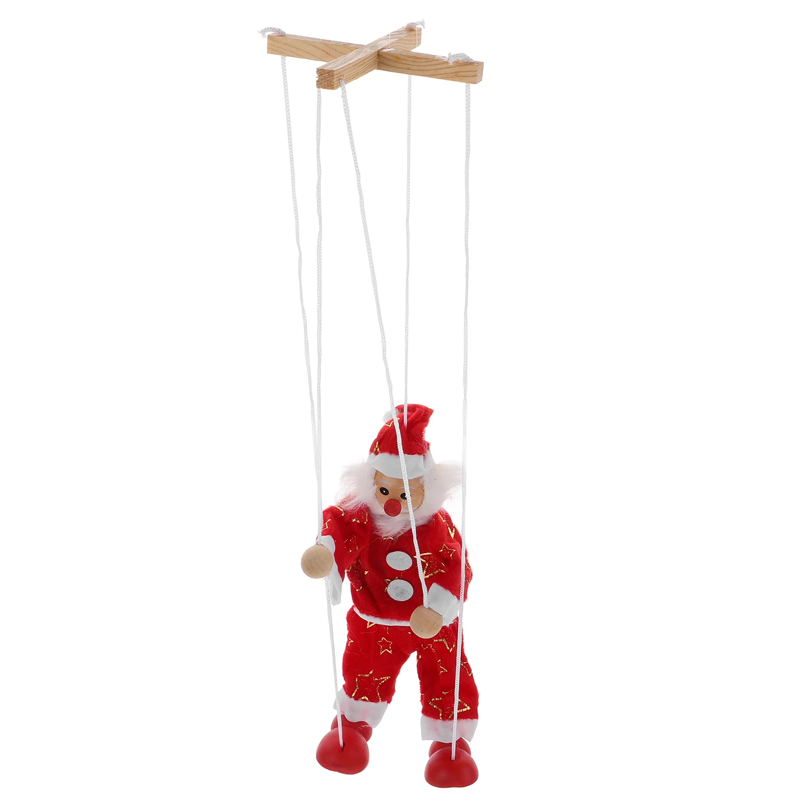 Wooden Pull String Marionette Christmas Interactive Toy Pretend Play Puppetry Party Favor puppets for kids 8-10