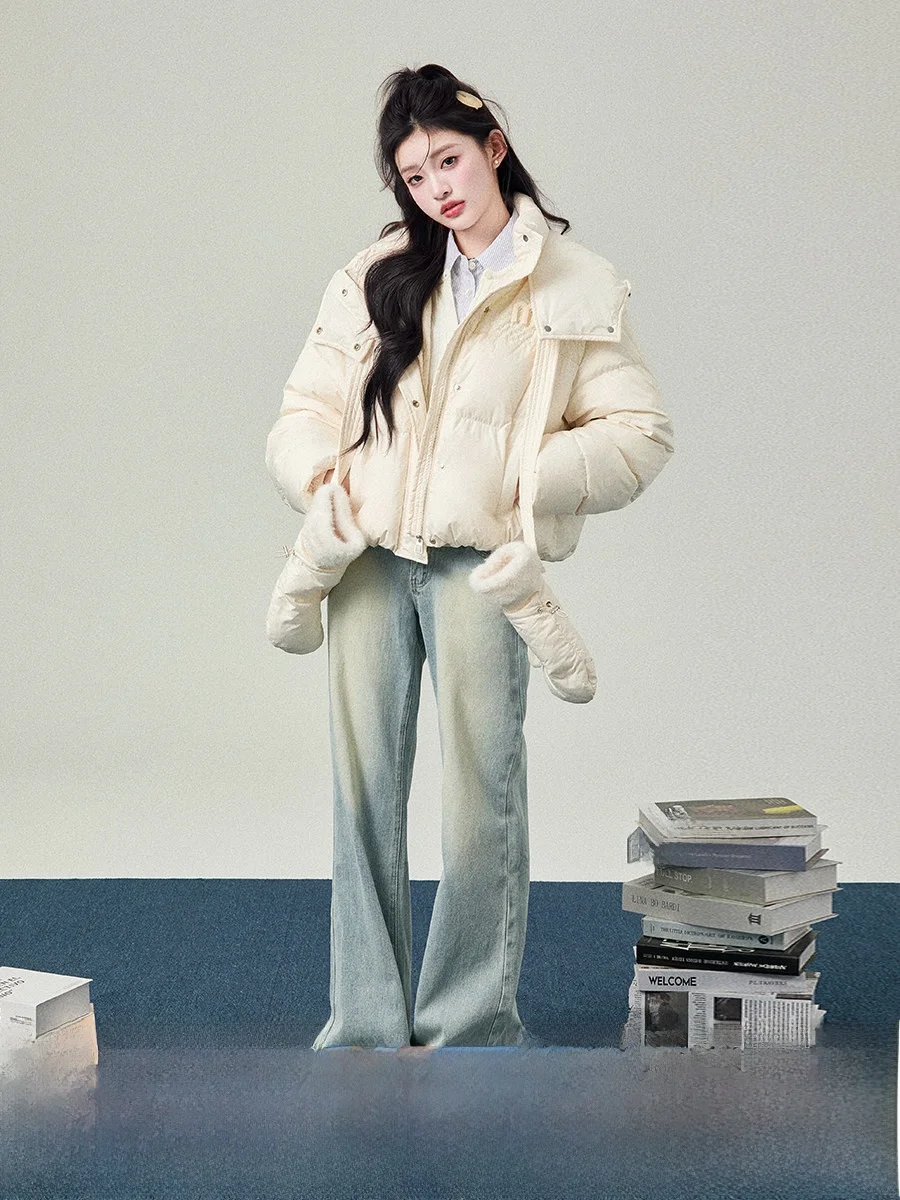 

Warmth Du down Jaet Women's Sle 90 White Du Feather Winter Coat Korean Design Sensation Flell Lady New Arrival