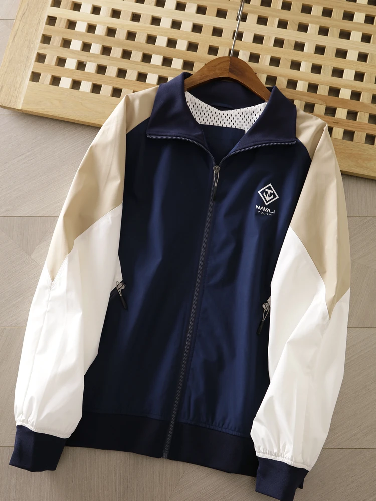 

Faionable Casual Spor Jaet ex Весенне-осенняя универсальная верхняя одежда Длинная застежка-молния Свободный крой Молодежный Sle