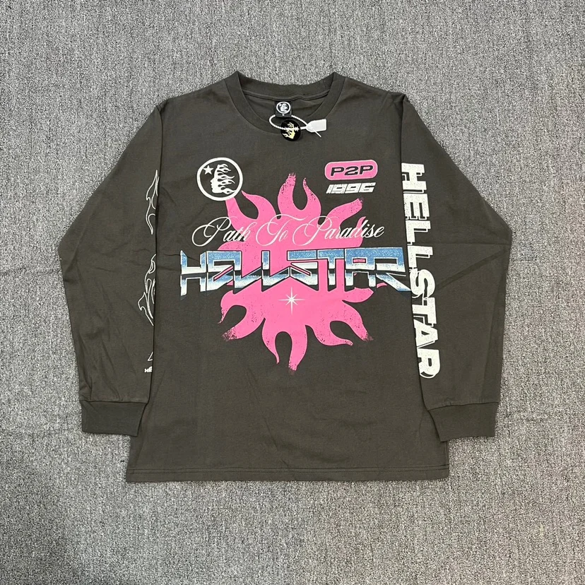 

Футболка Spiritual Running Long Sve T-shirt 2023, осенний сезон, из хлопка с принтом, повседневная, модная, в городском стиле, для всех сезонов.