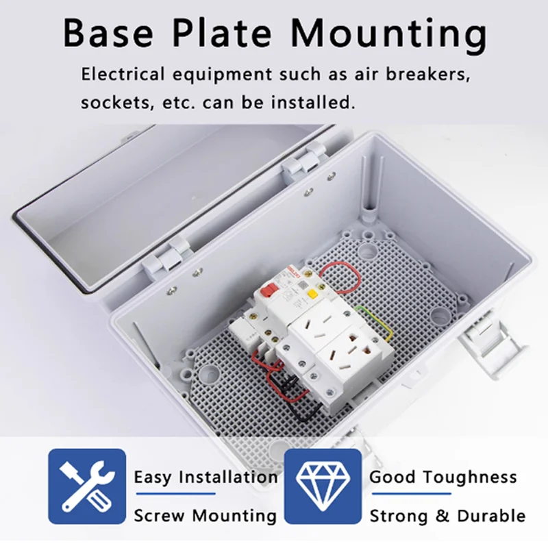 Scatola di plastica impermeabile per esterni Distribuzione IP66 Scatola elettrica impermeabile per esterni in ABS Scatola di giunzione elettrica impermeabile