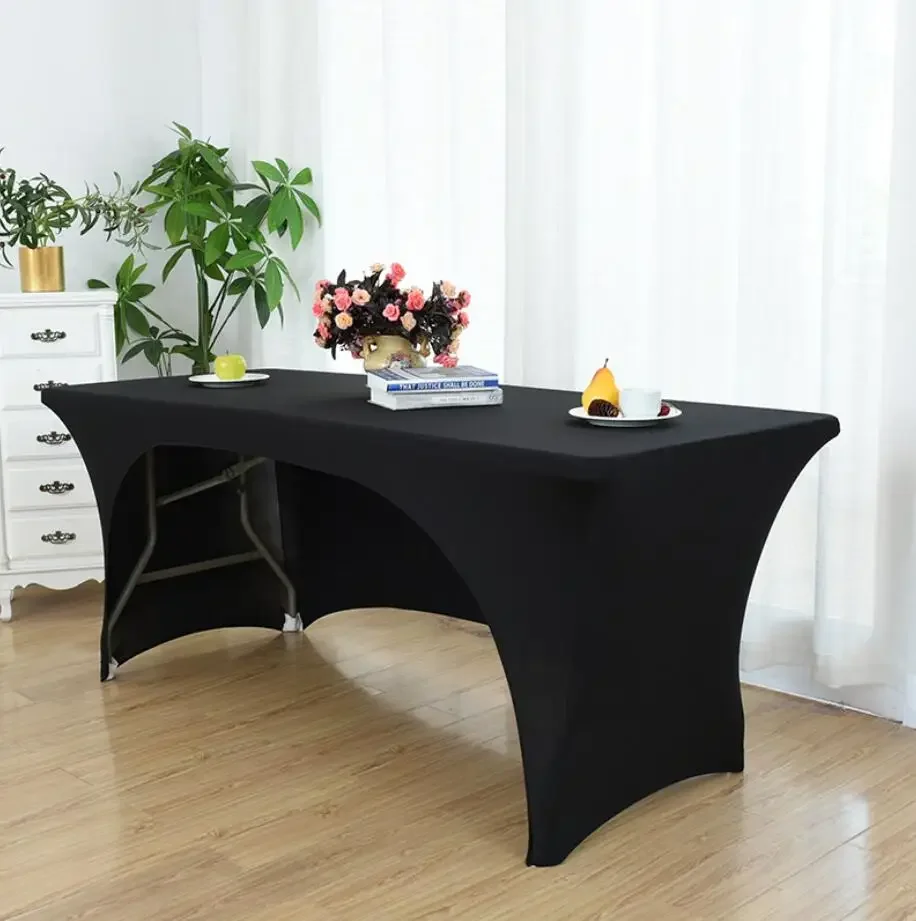 Wedding Spandex Table Cloth Cover Rectangular One Side Open Hotel Banquet Birthday Party Show Decoration Nice Look Design