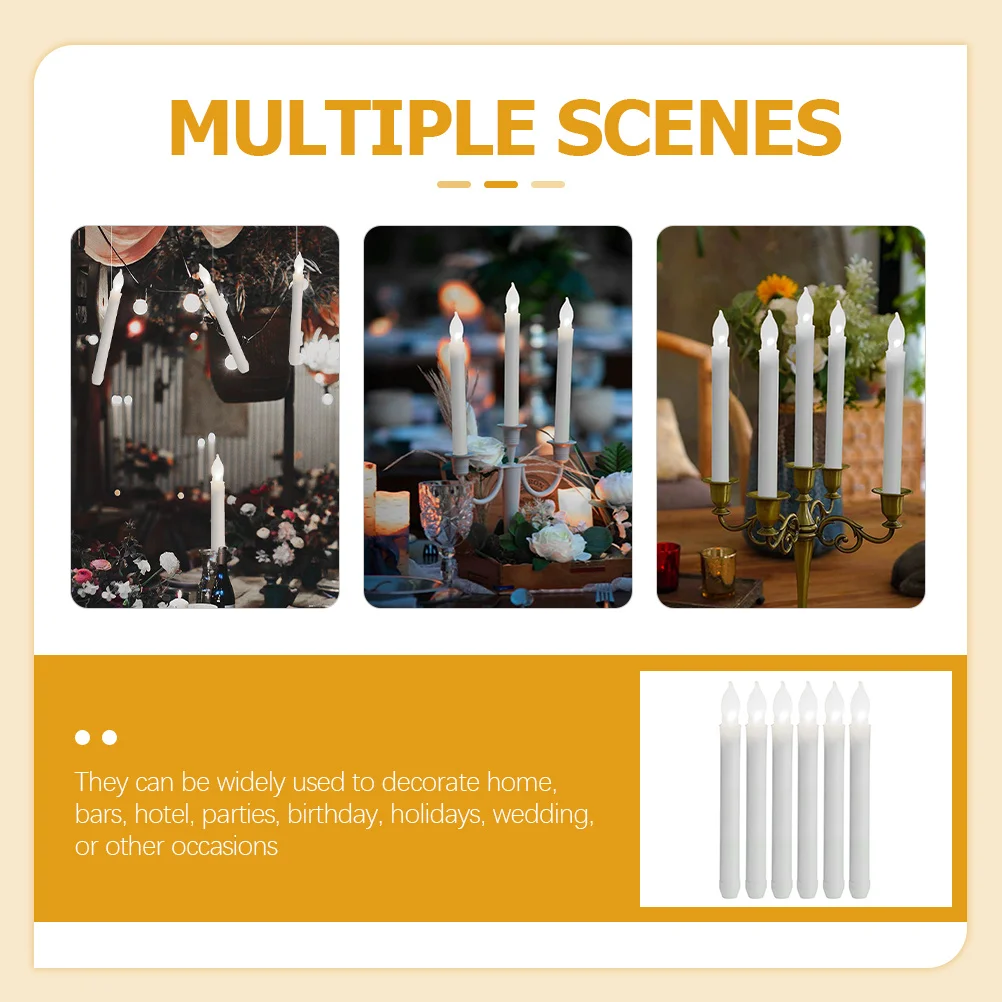 6Pcs LED Flameless Candles Operated Table Centerpiece Party Lights No Dripping Wax Safe Reliable Lights