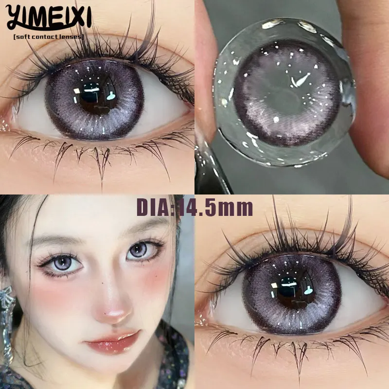 YIMEIXI 1 Pair Color Contact Lens for Eyes with Myopia Prescription High Quality Eyes Color Lens Makeup Yearly Use Fast Shipping