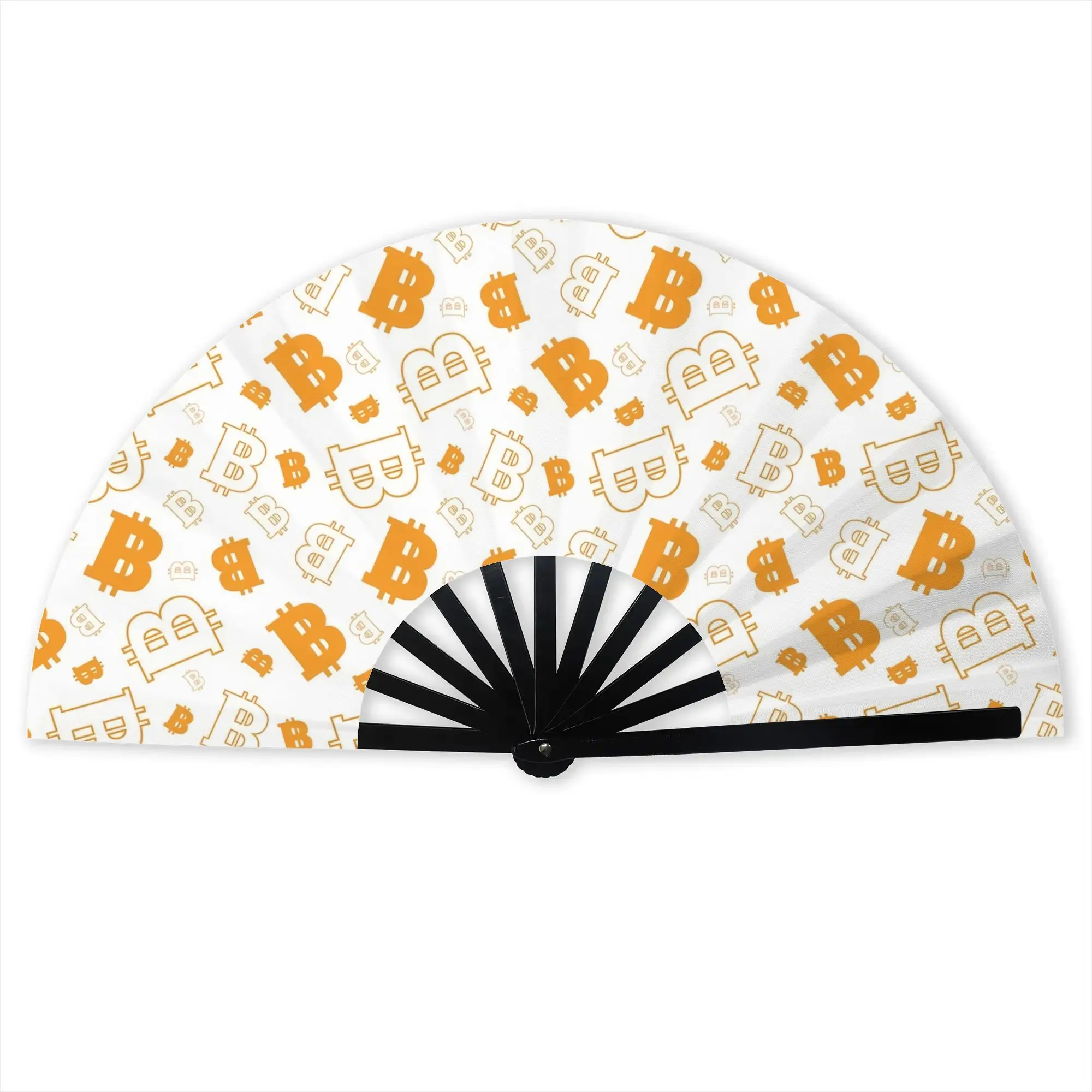Crypto Virtual Currency Bitcoin Portable Pocket Fan Outdoor  Folding Fan Chinese Dance Cooling Handheld Fans