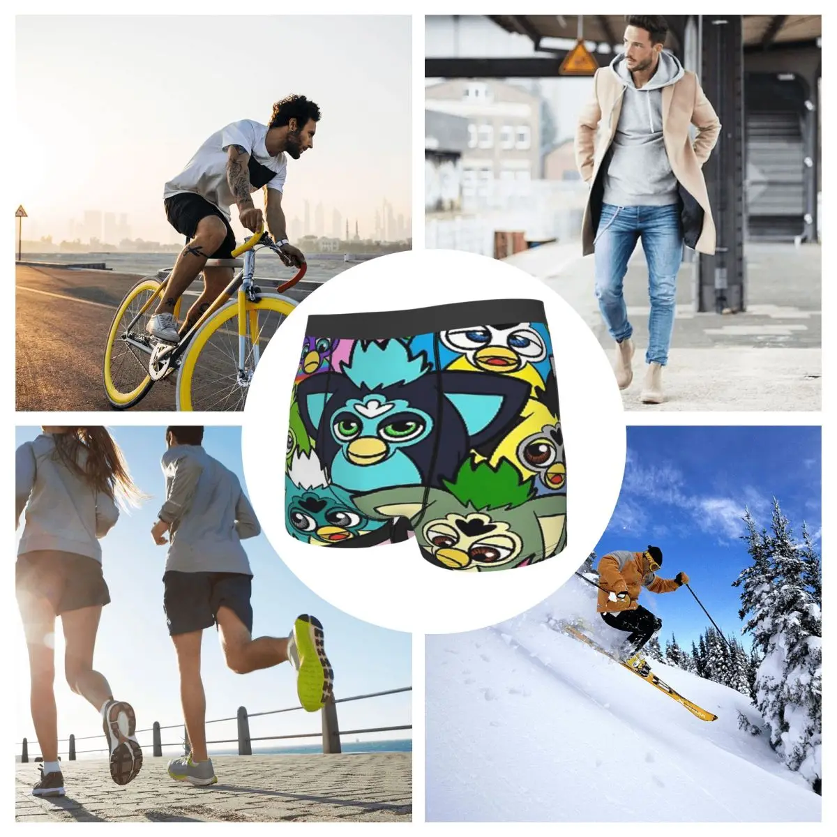 Boxer Underpants Shorts Nightmare Furby Cartoon Robot Toys (7) Panties Men's Comfortable Underwear for Homme Man Boyfriend Gift