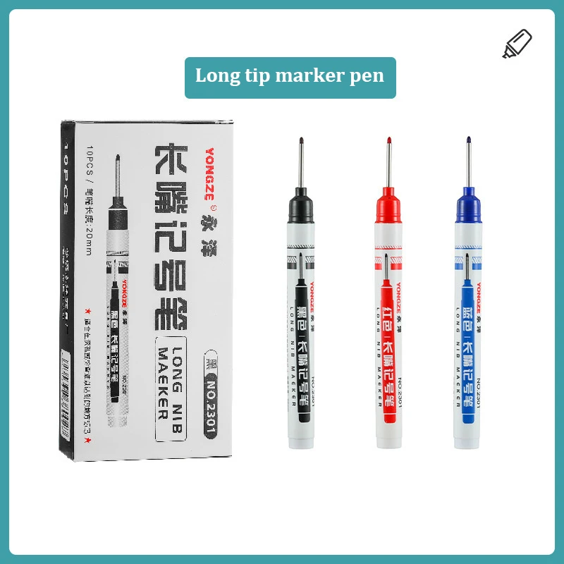 32MM Long Head Marker Pens Large Capacity Deep Waterproof Four Color Markers For Metal Woodworking