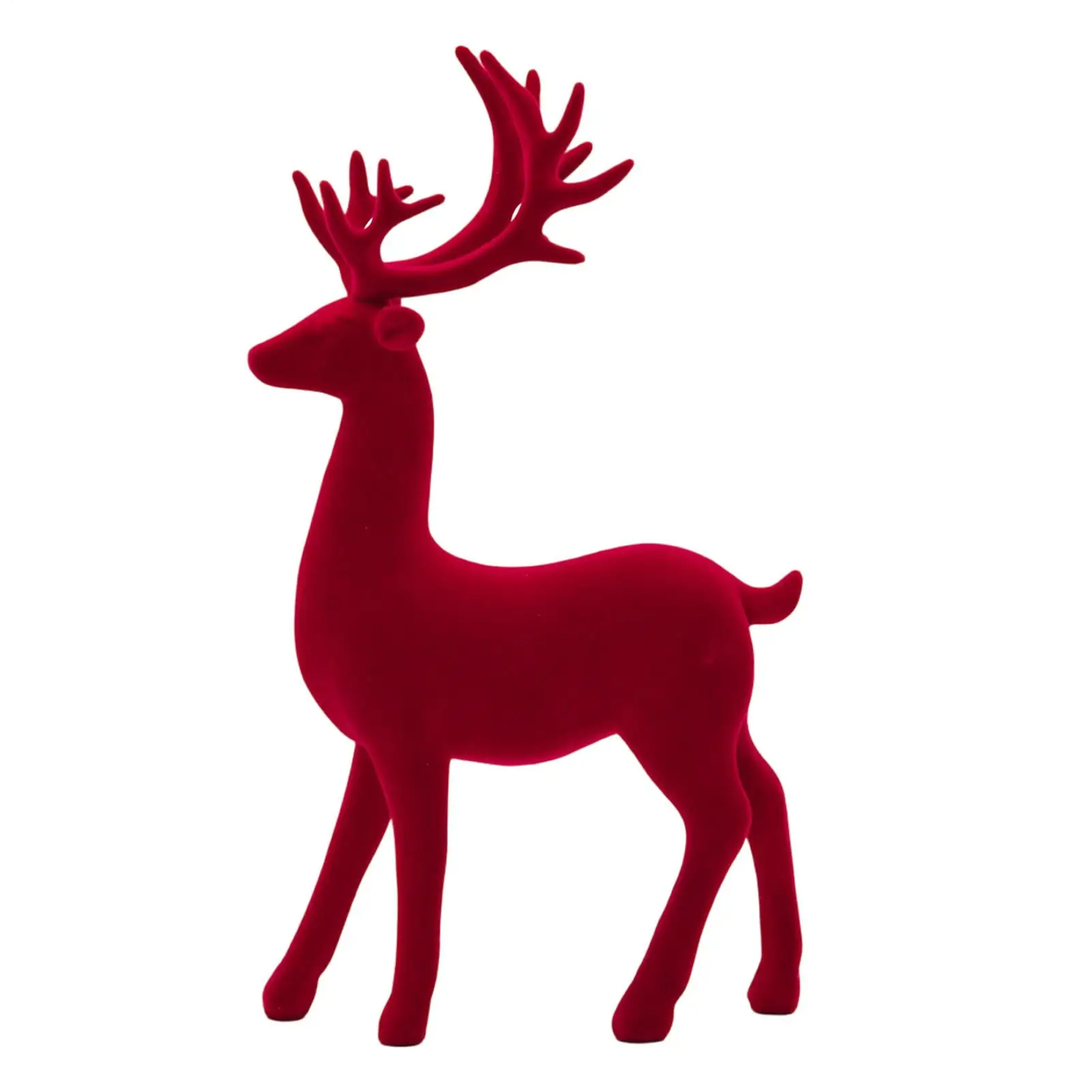 Christmas Reindeer 3D Resin Flocked Elegant Statue Centerpieces Reindeer Christmas Decor for Winter Holiday Birthday Party