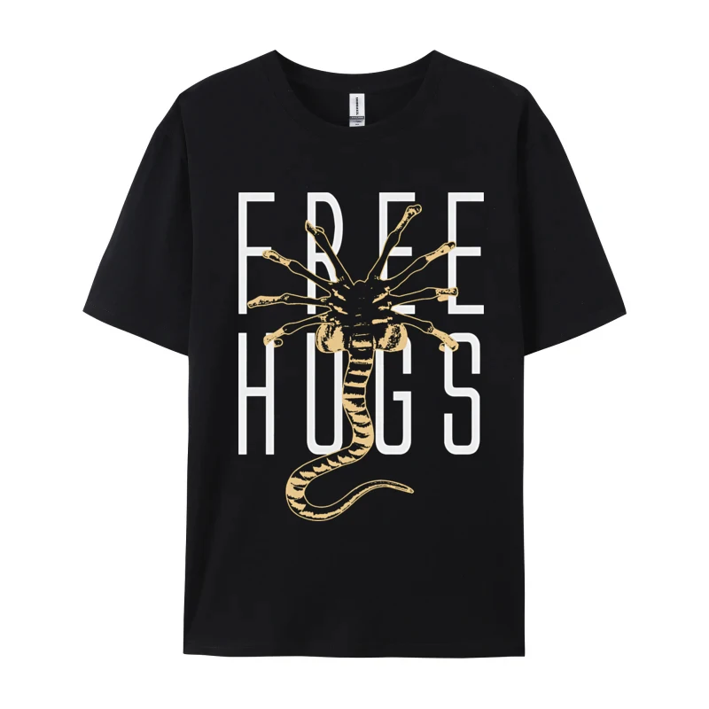 Face hugger Free Hugs T-shirts Men Tops & Tees Retro Printed Cotton Men Tshirts Unique Casual Oversized