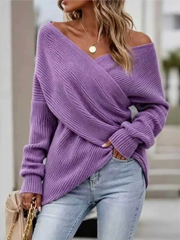 MsChuh Autumn Women's Clothing Long Sleeves Pullover Sweater Solid Color Pulls Femmes All-match Loose Simple Style Comfortable