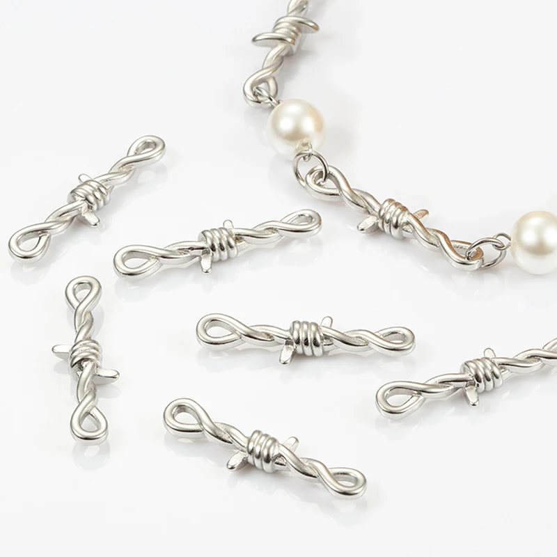 Stainless Steel Charms Thorns Metal Connectors Pendant DIY Craft Necklace Bracelet Parts Jewelry Making Materials No Fade
