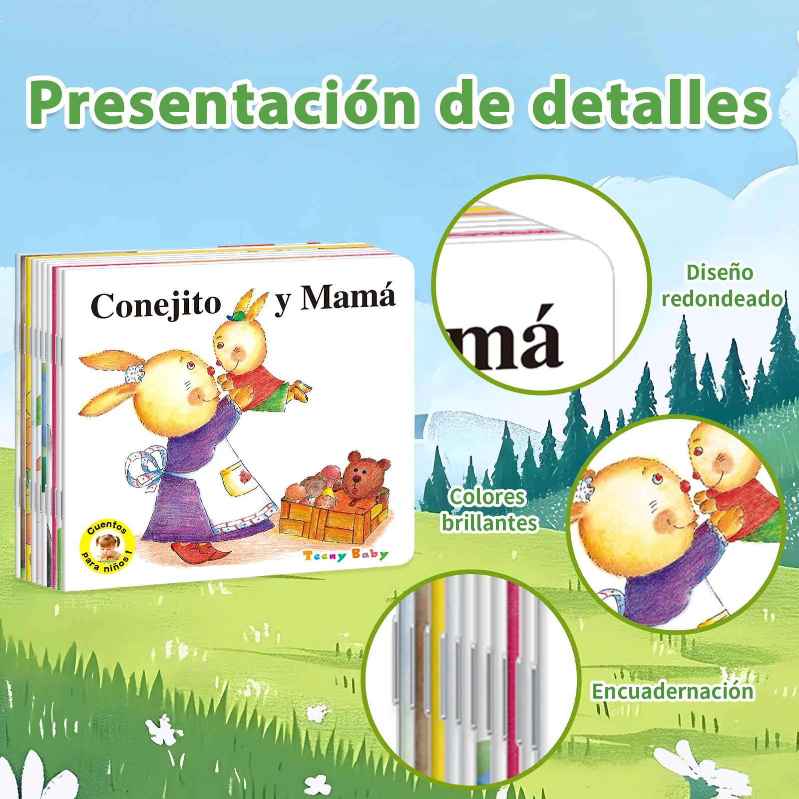 Juego de alfabetización infantil española, libro del alfabeto para niños de 2 a 5 años y libro de cuentos sencillo, aprendizaje a juego, inicio de cabeza preescolar