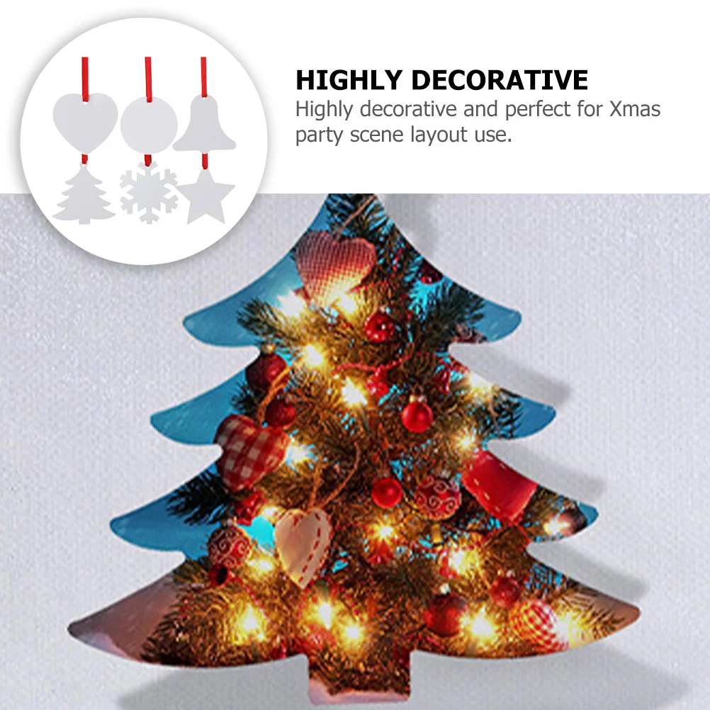 6 قطعة عيد الميلاد DIY المعلقات التسامي معلقة شجرة عيد الميلاد الحلي نقل الحرارة زينة فارغة عيد الميلاد تخطيط الحفلات الدعائم #1