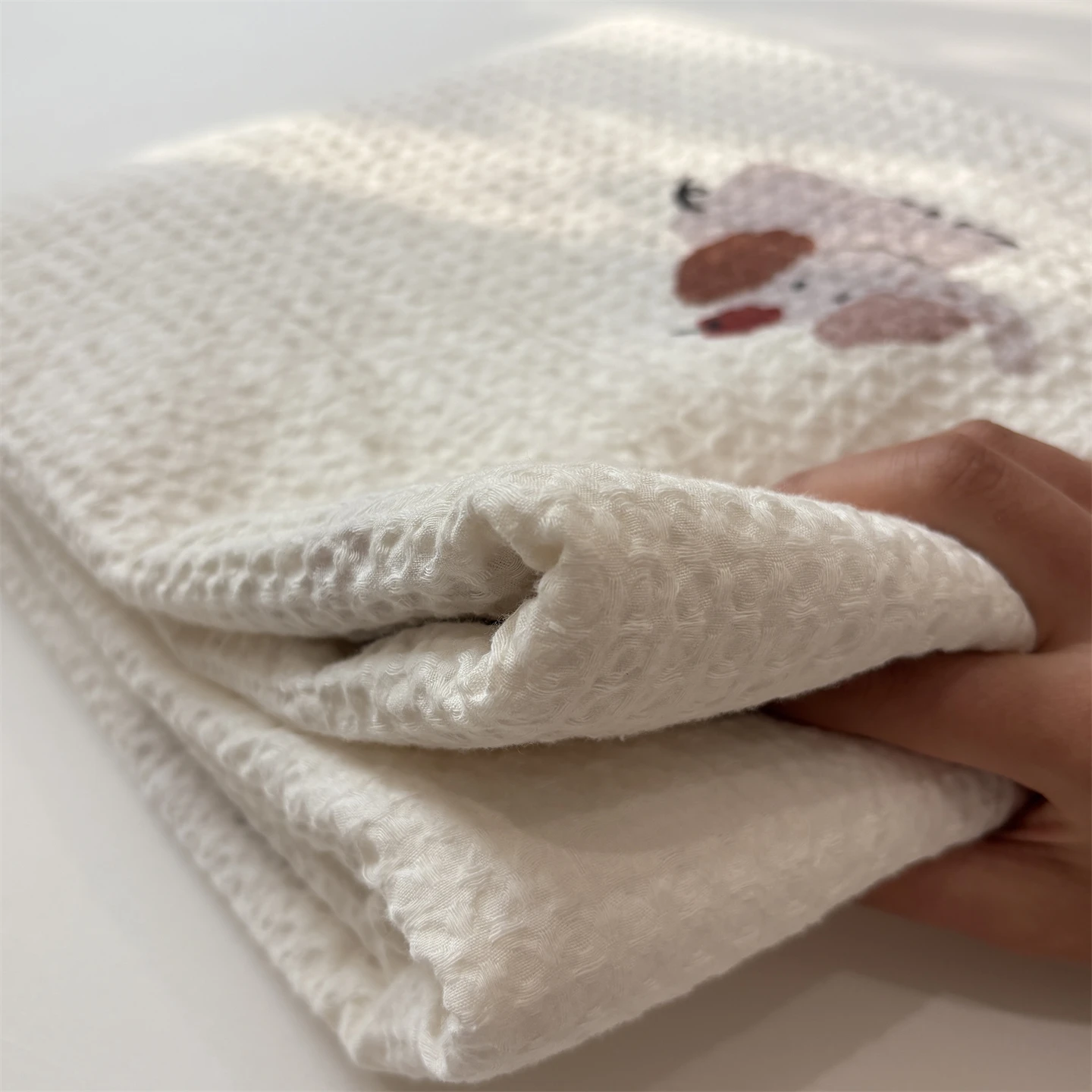 

3PCS Waffle Bed Sheets Set Cotton Fitted Sheet Non Slip Bedspread With Elastic Band Mattress Cover Double Bed Sheet Christmas