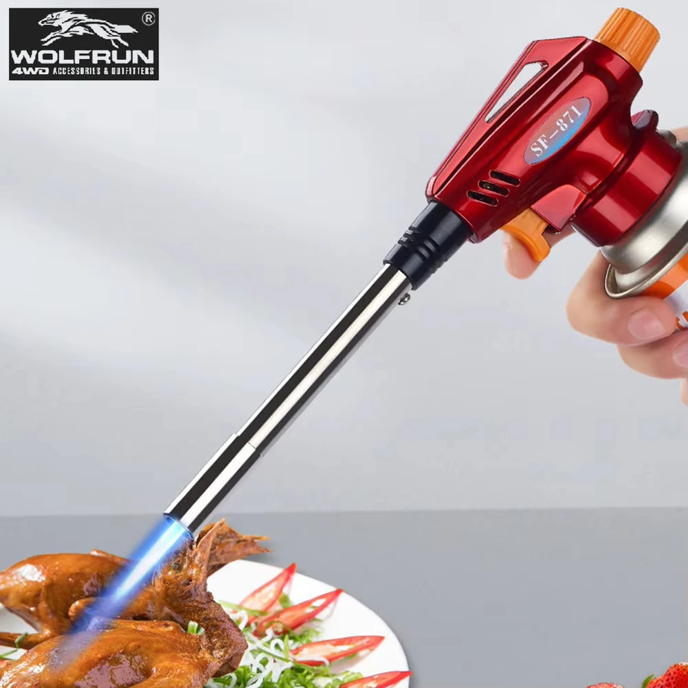 

Picnic Flamethrower Portable Cassette Flamethrower Adjustable Flame Long Singeing Torch for Outdoor Camping BBQ Picnic Hiking