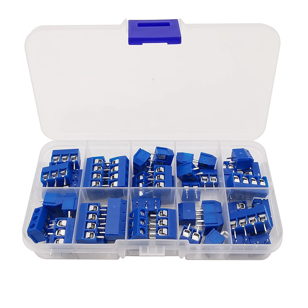 50Pcs/Box KF301 2P 3P 4 Pin 5.0mm Pitch Spliceable PCB Screw Terminal Block Connector KF301-5.0-2P KF301-5.0-3P KF301-5.0-4P