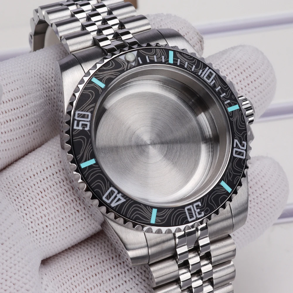 40mm Steriles Uhrengehäuse mit Saphirglas für NH35 NH36 NH34 NH38 ETA2824 Miyota8215 Uhrwerk, 28,5mm Zifferblatt, SUB GMT Gehäuse, 120 Klicks – Detail 4