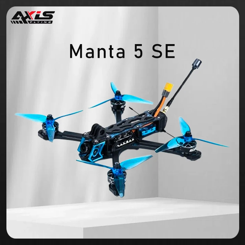 

Axisflying Manta 5 SE FPV Drone Kit Squashed-X Frame AE227-1960KV Motor Cinematic Freestyle Drone with GPS -6S