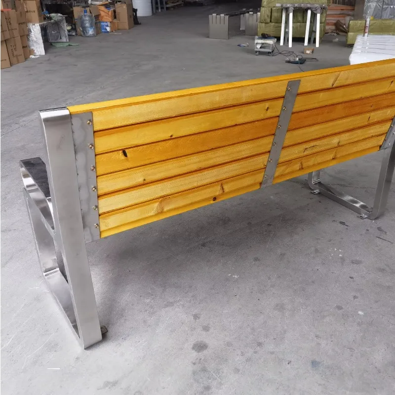 Park Chair Long Outdoor Garden Row Bench with Anti-Corrosion Stainless Steel Iron Leisure for Patio or Gym Use  Скамейка Садовая