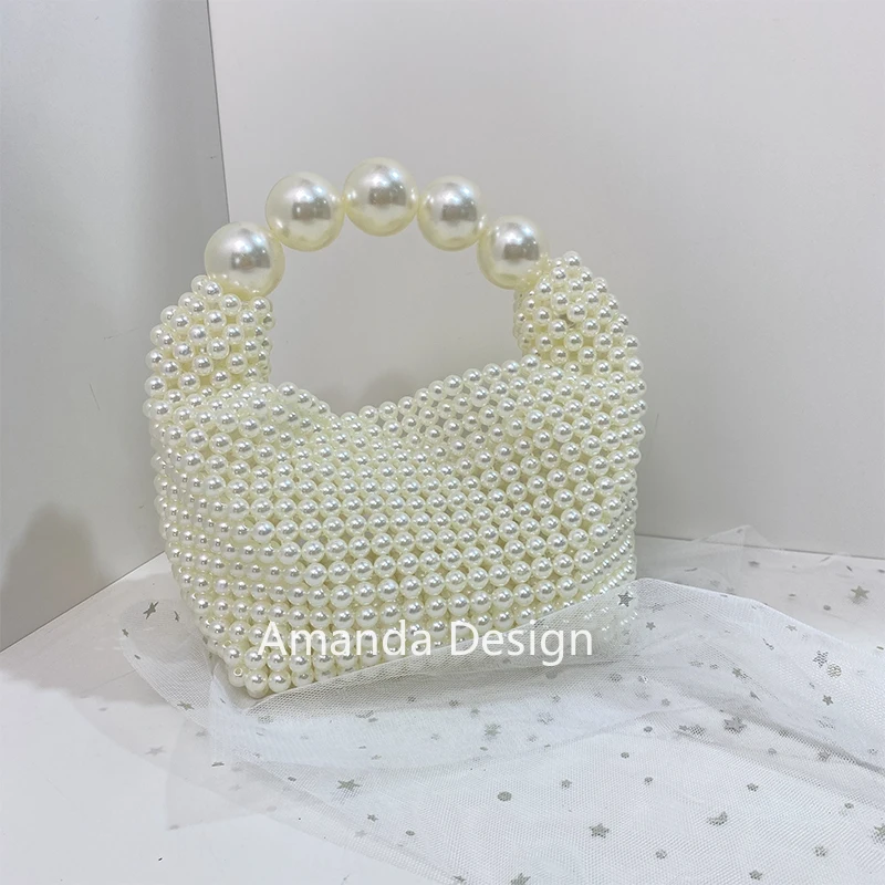 

2024 Purses and Handbags Ladies Weeding Party Autumn Bucket Clutch Women White Pearl Top-Handle Bags DROP SHIPPING Customizable