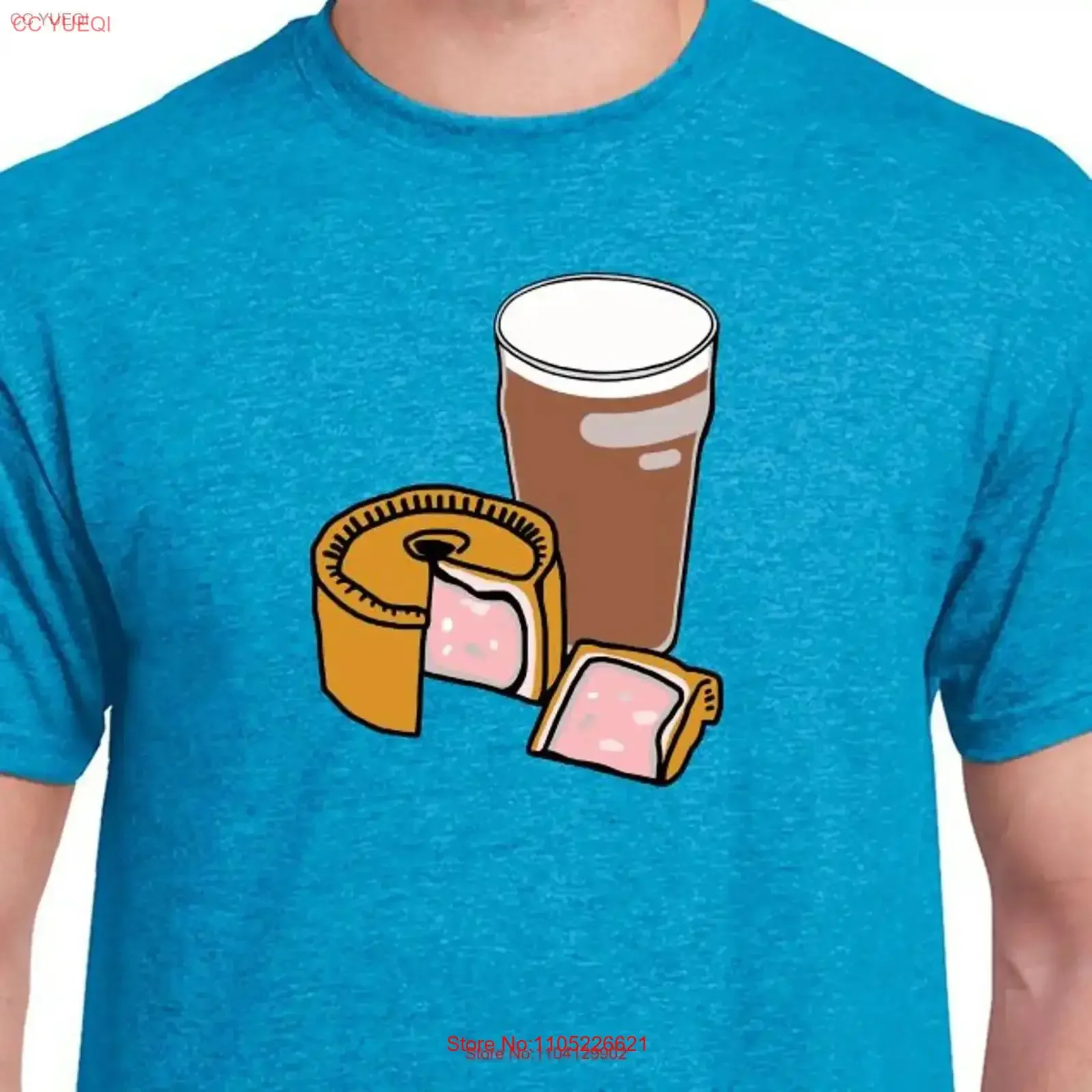 Pork Pie a Pint 100 Cotton T Shirt Sapphire Blue vintage Washed Casual designer clothes Breathable Top For Everyday Wear