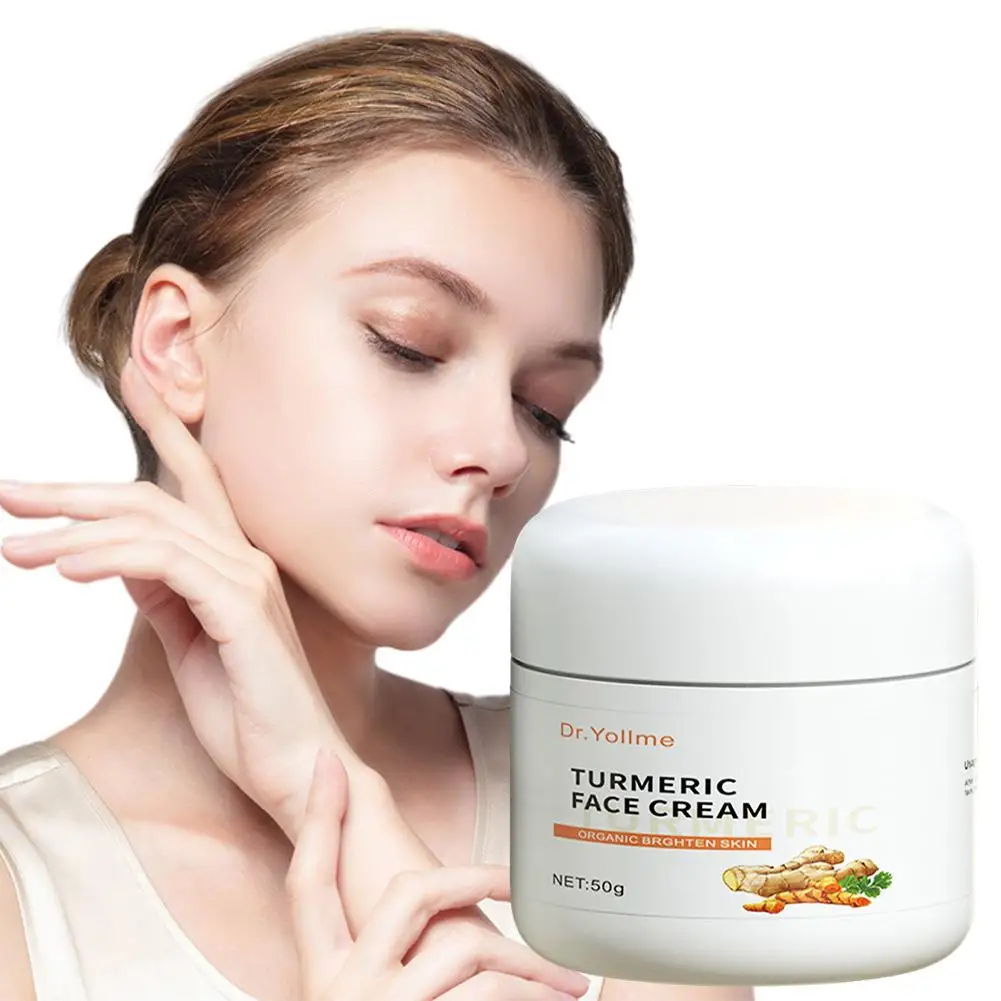 50g Turmeric Face Cream For Face Body Natural Turmeric Skin Brightening Lotion Vitamin E Cream With Hyaluronic Acid And Col B2v5