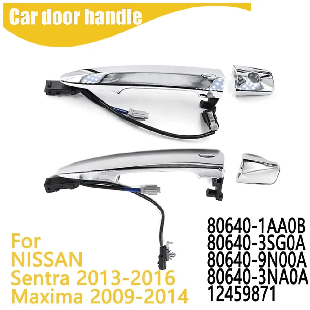 Manija de puerta exterior cromada con sensor y sistema de entrada inteligente sin llave para Nissan Sentra 2009-2018 80646-9N00A