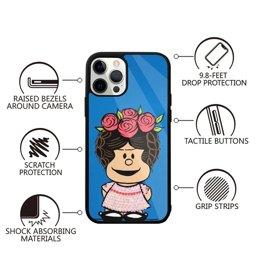 Cute M-Mafalda-a Cartoon Phone Case For iPhone 15,14,13,12,11,Plus,Pro,Max Mini Magsafe Magnetic Wireless Charging